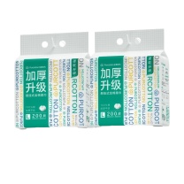 全棉时代 PURCOTTON 全棉柔巾-加厚升级悬挂式洗脸巾 60gsm, 平纹,200mm*200mm, 200片/提*2提
