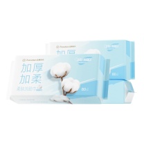 全棉时代 PURCOTTON 全棉柔肤洗脸巾60gsm平纹 PPM2470000 200mm*200mm,80片/包,3包/袋