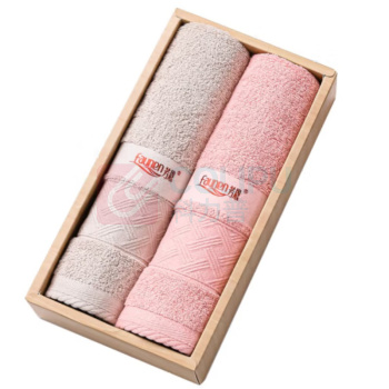 芳恩 FAUNEN 毛巾 【臻享】面巾组合装 【面巾】╳2 面巾克重：110g 面巾规格：75*35 cm (±2cm) (樱粉+浅驼 奶白+深蓝)