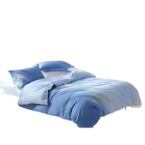水星家纺 四件套 528872 被套200*230cm 床单240*245cm 枕套48*74cm*2 (蓝色)