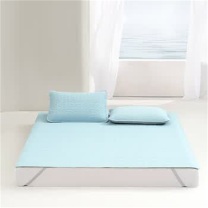水星家纺 床上用品 清灵花韵凉感乳胶软席 凉席180cm×200cm 枕套 48cmx74cmx2 三件套
