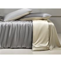 无印良品 全棉A类100S双股抑菌四件套 WY4YH214 床单245x250cm 被套200x230cm 枕套48x74cm (素衣柔光) (AB版)