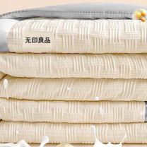 无印良品 A类抑菌大豆布贴亲肤夏被(宽包) WYXLB009 尺寸:220*240cm 成分:大豆纤维 (奶昔白拼灰)