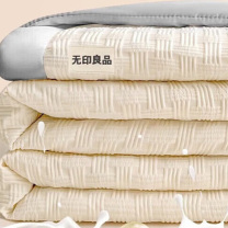 无印良品 A类抑菌大豆布贴亲肤夏被(宽包) WYXLB009 尺寸:200*230cm 成分:大豆纤维 (奶昔白拼灰)