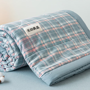 无印良品 A类抗菌全棉棉花夏被 WYMHXB004 尺寸:1.2*2米 成分:棉 (印象兰)