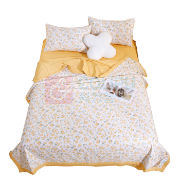 三极 全棉印花新疆棉花夏凉被 TP2802 200*230cm (春风拂面-黄)