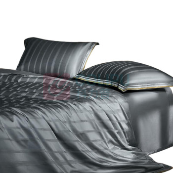 罗莱 LUOLAI 100支大提花长绒棉四件套 WT5301 麦林格 1.5米床200*230cm (灰色)