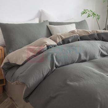 无印良品 HOME-水洗棉四件套-灰咖 MJH-T2502