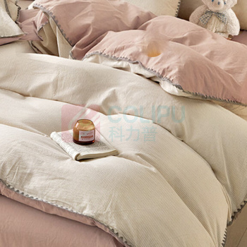 无印良品 四件套 WY4YH132 被套200*230cm 床单230*245cm 枕套48*74cm*2 (条纹咖) AB版