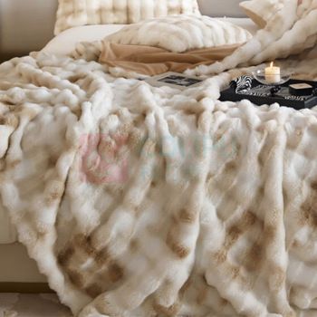 无印良品 双层毛毯-A兔绒B牛奶绒 MYJMT165 200*230cm (渲染咖)