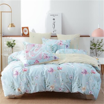多喜爱 DOHIA.COM 全棉简约四件套 清花叶舞 203*229cm 适用1.5/1.8米宽床