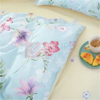 多喜爱 DOHIA.COM 全棉简约四件套 清花叶舞 203*229cm 适用1.5/1.8米宽床