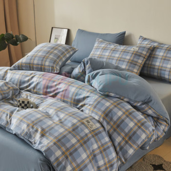 无印良品 棉田活性全棉四件套 被套200x230cm*1 床单230*250cm*1 枕套48*74cm*2
