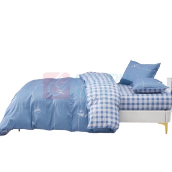 水星家纺 格子鹿全棉印花被套 150x210 1.2床