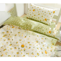 无印良品 全棉A类抑菌三件套 WY3YH061 被套 150*200CM 床单 160*230CM 枕套 48*74CM*1 (砂糖橘) AB版
