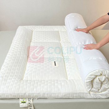 无印良品 大豆羽丝绒床褥麻绳款 WYCD067002 120*200cm (浅灰) 提花针织立体A类抑菌5斤厚度6cm