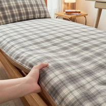 无印良品 亲肤可拆棉花床褥 WYMHCD20 90*200cm 4斤 (暮落灰格拼浅咖)