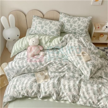 无印良品 A类全棉床上四件套 MJ-T2024-0285 200*230cm (绿意盎然)