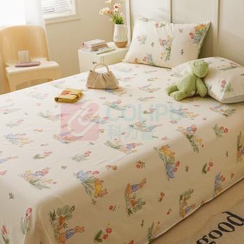 无印良品 A类全棉床单三件套 WY3YH094 床单230*245cm 枕套48*74cm*2 (花园秘境)