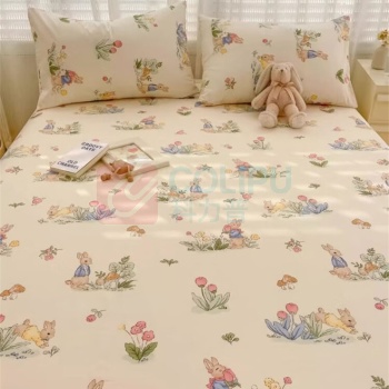 无印良品 A类全棉床单三件套 WY3YH094 床单230*245cm 枕套48*74cm*2 (花园秘境)