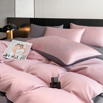 弗切尔珀榕 全棉高精密绣花夢魅四件套 FHJC230704L 200X230cm (浅豆沙拼爵士灰)
