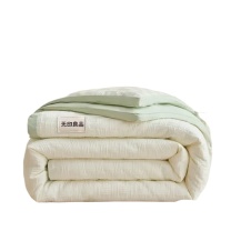 无印良品 亲肤针织A类抗菌大豆立体暗合冬被 WYDB097 200*230cm 4斤 (奶白拼浅绿)