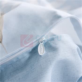 罗莱 LUOLAI 全棉四件套 青瓷兰枝 枕套:48*74cmX2 被套:200*230cmX1 床单:230*240cmX1