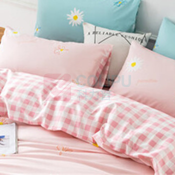 全棉时代 PURCOTTON 纯棉四件套小雏菊绿 2*2.3m 被套200cm×230cm 床单250cm×245cm 枕套*2:48cm×74cm