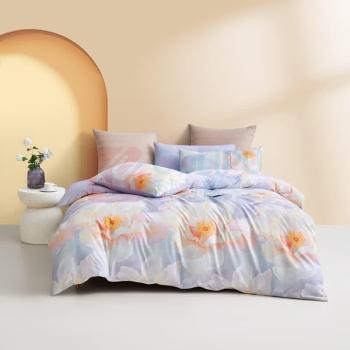 罗莱 LUOLAI 四件套 揽月 全棉 枕套:48*74cmX2 被套:200*230cmX1 床单:230*240cmX1