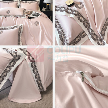 伊伊爱 100支时尚绣花款何蒙莎系列四件套 TJ0HJC2401163 被套:200X230cm床单:245X250cm枕套:48X74cmX2