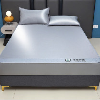 无印良品 A类抗菌碳光冰丝三件套 床笠150*200cm 枕套48*74cm*2 (千鸟格灰) 床笠款
