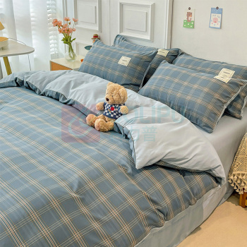 伊伊爱 色织水洗棉四件套 TJ0ZF02401370 被套:200*230CM床单:245*250CM枕套:48*74CM*2