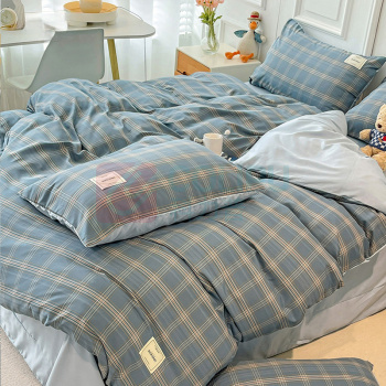 伊伊爱 色织水洗棉四件套 TJ0ZF02401370 被套:200*230CM床单:245*250CM枕套:48*74CM*2