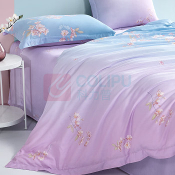 罗莱 LUOLAI 100%纯棉床上四件套被套床单 1.5米床 200*230cm (紫)