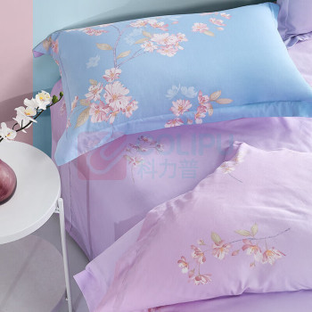 罗莱 LUOLAI 100%纯棉床上四件套被套床单 1.5米床 200*230cm (紫)