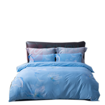 水星家纺 床上用品套件 DH锦瑟未央-S04 适用1.5米床(被套200*230cm 床单240*245cm 枕套:48*74cm) (海蓝色)