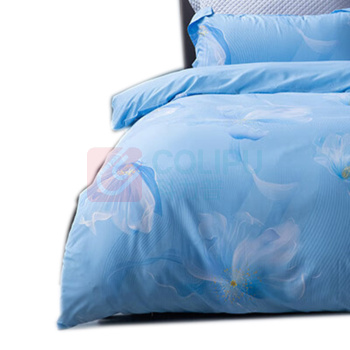 水星家纺 床上用品套件 DH锦瑟未央-S04 适用1.5米床(被套200*230cm 床单240*245cm 枕套:48*74cm) (海蓝色)