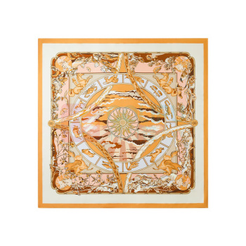 万事利 真丝丝巾女大方巾桑蚕丝披肩 星语 88*88cm (橙色)
