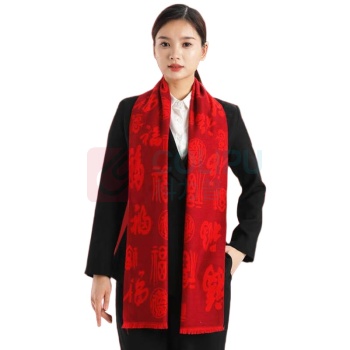 欧妮姿 百福红围巾 180*30cm (红色)