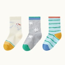 全棉时代 PURCOTTON 儿童抗菌中筒袜 波浪纹+中花灰+小马 3双装 PLW262030BA12012 12CM-14CM