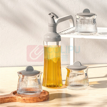 乐唯诗 乐妙油壶调味罐四件套 LM/L4 油壶500ml、调味罐280ml (蓝色/灰色随机发货)