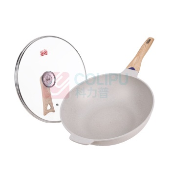 双喜 铂锐炒锅 32cm 含柄长56cm 麦饭石不粘炒锅 家用锅具套装 电磁炉燃气通用 含玻璃盖