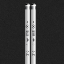 双枪 316L不锈钢筷子 福字圆筷10双装