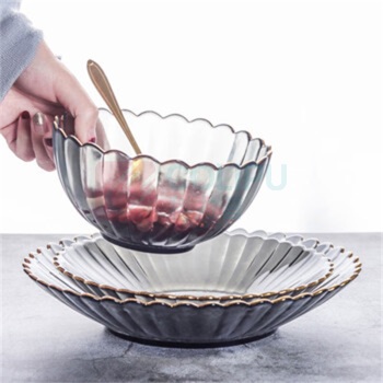 VAKADA 玻璃水果圆盘 简约风 小吃零食干果糕点蔬菜