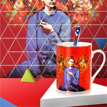 毕加索 PICASSO 艺术马克杯拿烟斗的男孩 275ml (红色)