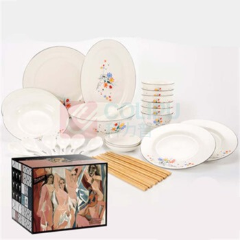 毕加索 PICASSO 简约乔迁碗盘碟套 《友谊之花》中餐具 28头
