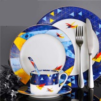 毕加索 PICASSO 西餐乔迁碗盘陶瓷餐茶具套装 骨瓷《飞翔》西餐组 一人食