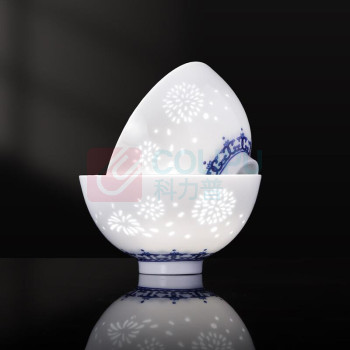景德镇陶瓷 餐具套装 青花玲珑6碗组合-招财进宝*6