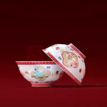 景德镇陶瓷 骐骥驰骋釉中彩碗具6件套 4.7英寸正德碗*6