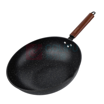 德铂 Debo 希伯来复底配可立盖(炒锅) DEP-DS183 32CM (黑色) 炒锅*1、玻璃可立盖*1